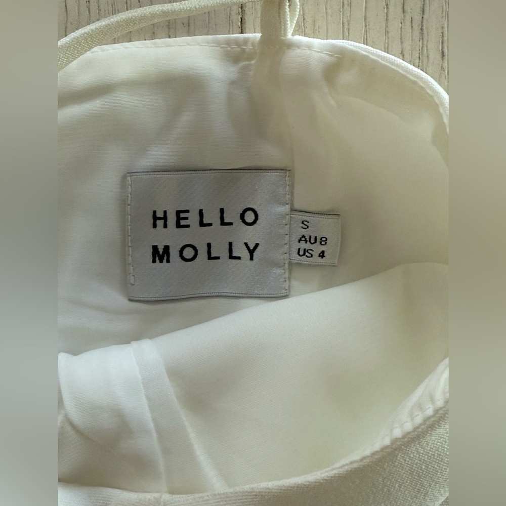 Hello Molly White Asymmetrical Ruffled Sheath Dress - Picture 3 of 3